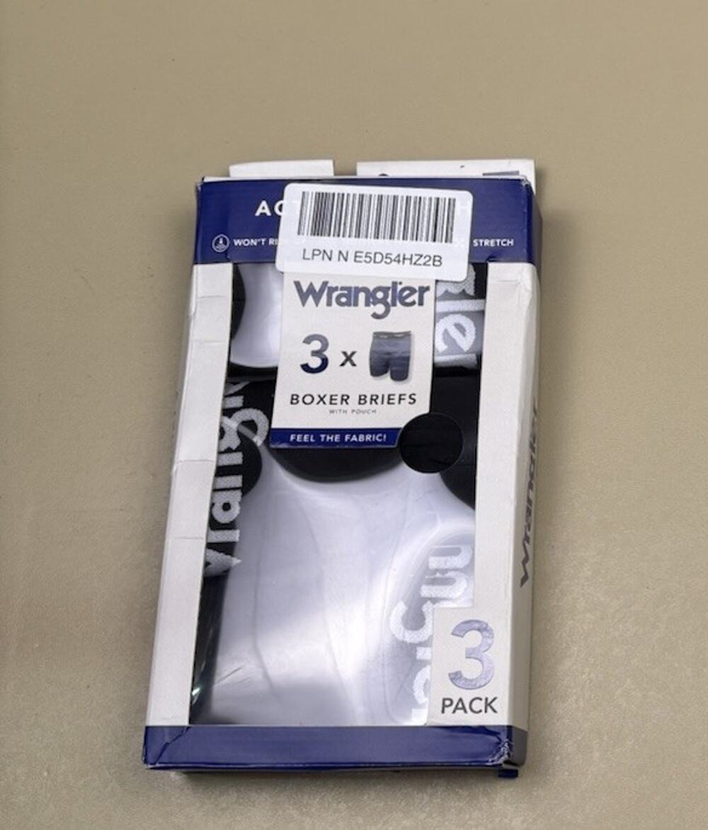 Wrangler Active Stretch Boxer Briefs 3 Pack Medium 32-34 NIB